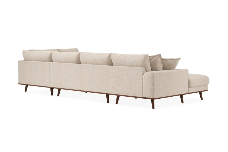 Copenhagen Premium 5-istuttava Oikeakätinen U-muotoinen Sohva Divaanilla ja Schäslongilla Chenillekankaalla - Beige - Huonekalut - Sohva - Divaanisohva