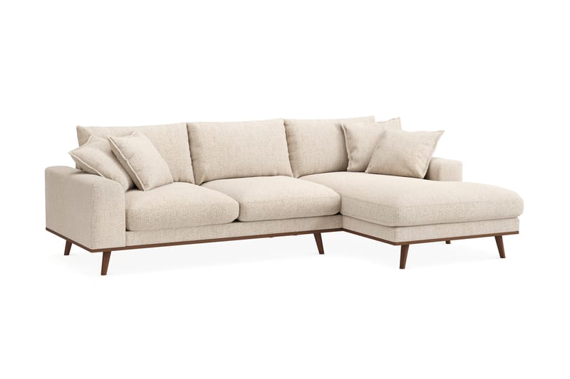 Copenhagen Premium 4-istuttava Oikeakätinen L-muotoinen Divaanisohva Chenillekankaalla - Beige - Huonekalut - Sohva - Divaanisohva