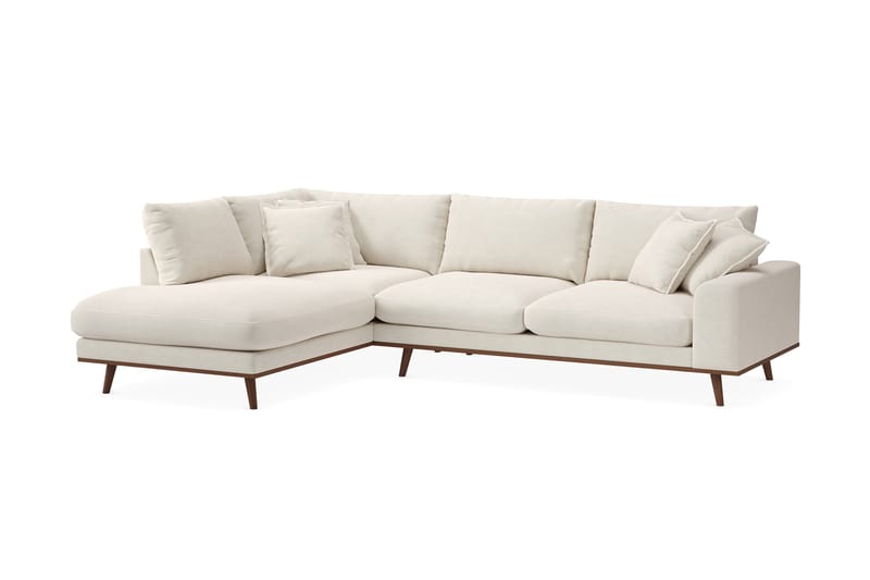 Copenhagen Premium 4-istuttava Vasenkätinen L-muotoinen Sohva Schäslongilla Kankaalla - Vaalea beige - Huonekalut - Sohva - Divaanisohva
