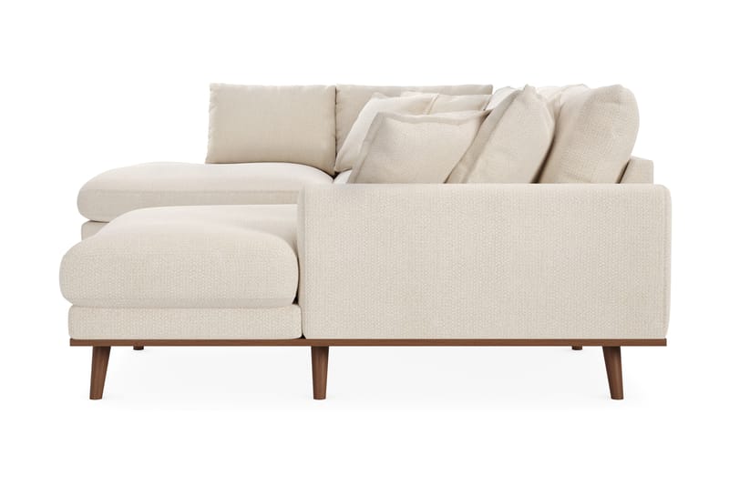 Copenhagen Premium 5-istuttava Vasenkätinen U-muotoinen Sohva Divaanilla ja Schäslongilla Chenillekankaalla - Vaalea beige - Huonekalut - Sohva - Divaanisohva