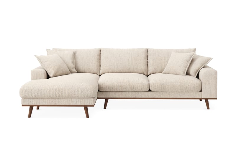 Copenhagen Premium 4-istuttava Vasenkätinen L-muotoinen Divaanisohva Chenillekankaalla - Beige - Huonekalut - Sohva - Divaanisohva