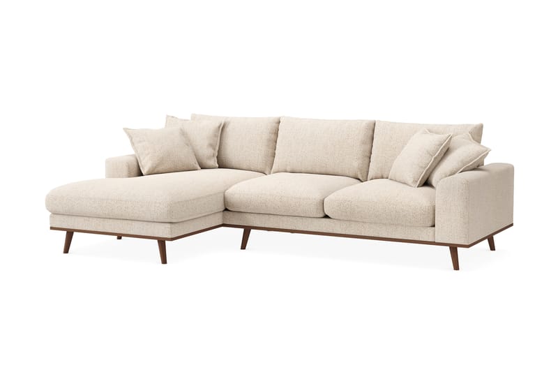 Copenhagen Premium 4-istuttava Vasenkätinen L-muotoinen Divaanisohva Chenillekankaalla - Beige - Huonekalut - Sohva - Divaanisohva