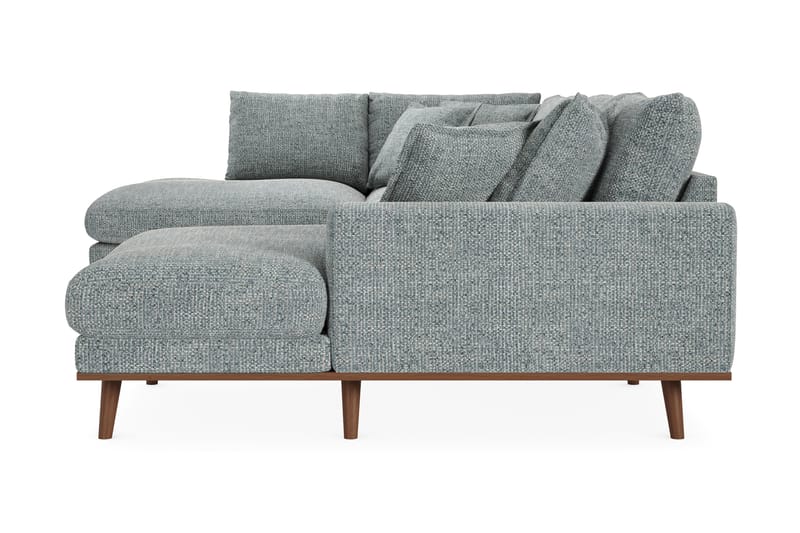 Copenhagen Premium 5-istuttava Vasenkätinen U-muotoinen Sohva Divaanilla ja Schäslongilla Chenillekankaalla - Harmaa/sininen - Huonekalut - Sohva - Divaanisohva