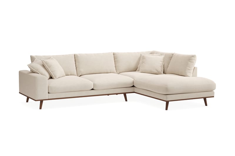 Copenhagen Premium 4-istuttava Oikeakätinen L-muotoinen Sohva Schäslongilla Kankaalla - Beige - Huonekalut - Sohva - Divaanisohva