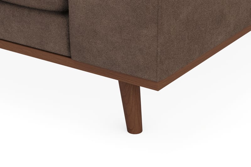 Copenhagen Premium 5-istuttava Vasenkätinen U-muotoinen Sohva Divaanilla ja Schäslongilla Kankaasta - Tummanruskea - Huonekalut - Sohva - Divaanisohva