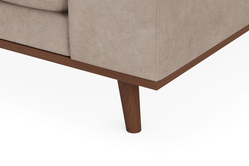 Copenhagen Premium 5-istuttava Vasenkätinen U-muotoinen Sohva Divaanilla ja Schäslongilla Kankaasta - Vaaleanruskea - Huonekalut - Sohva - Divaanisohva