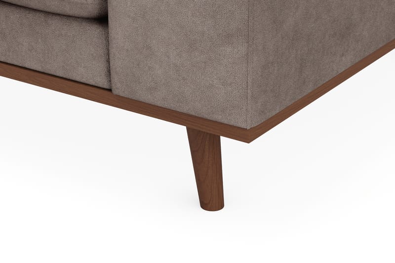 Copenhagen Premium 5-istuttava Vasenkätinen U-muotoinen Sohva Divaanilla ja Schäslongilla Kankaasta - Ruskea - Huonekalut - Sohva - Divaanisohva