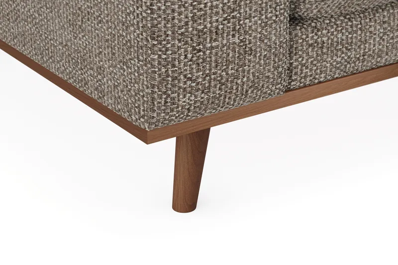 Copenhagen Premium 4-istuttava Oikeakätinen L-muotoinen Sohva Schäslongilla Chenillekankaalla - Ruskea - Huonekalut - Sohva - Divaanisohva