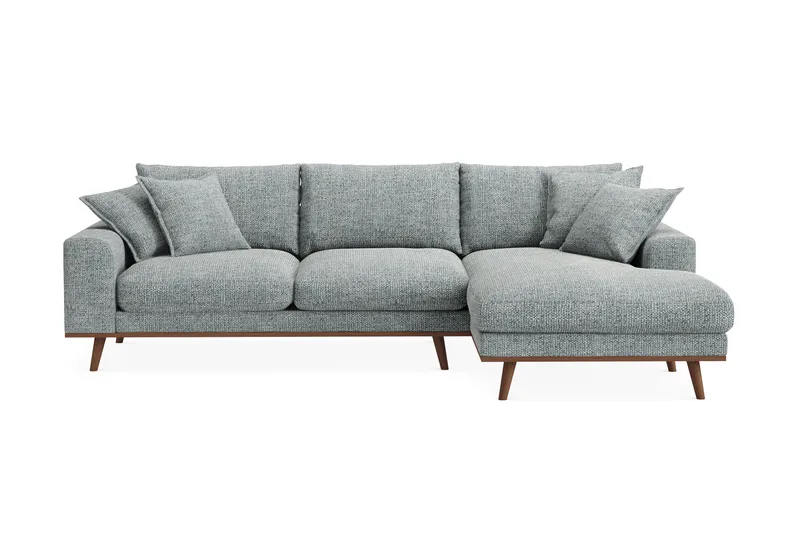 Copenhagen Premium 4-istuttava Oikeakätinen L-muotoinen Divaanisohva Chenillekankaalla - Harmaa/sininen - Huonekalut - Sohva - Divaanisohva