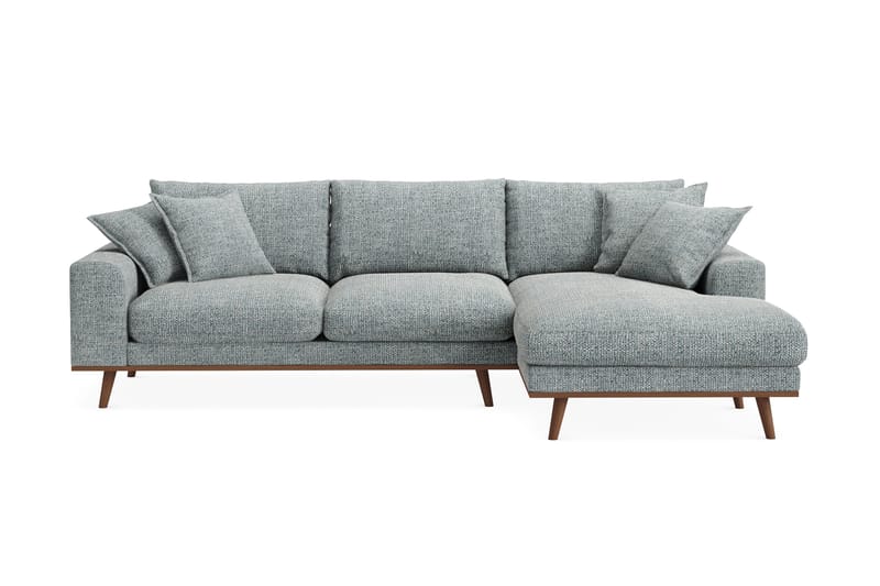 Copenhagen Premium 4-istuttava Oikeakätinen L-muotoinen Divaanisohva Chenillekankaalla - Harmaa/sininen - Huonekalut - Sohva - Divaanisohva