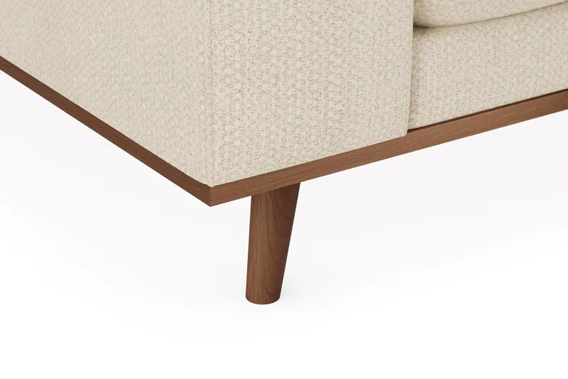 Copenhagen Premium 4-istuttava Oikeakätinen L-muotoinen Sohva Schäslongilla Chenillekankaalla - Vaalea beige - Huonekalut - Sohva - Divaanisohva