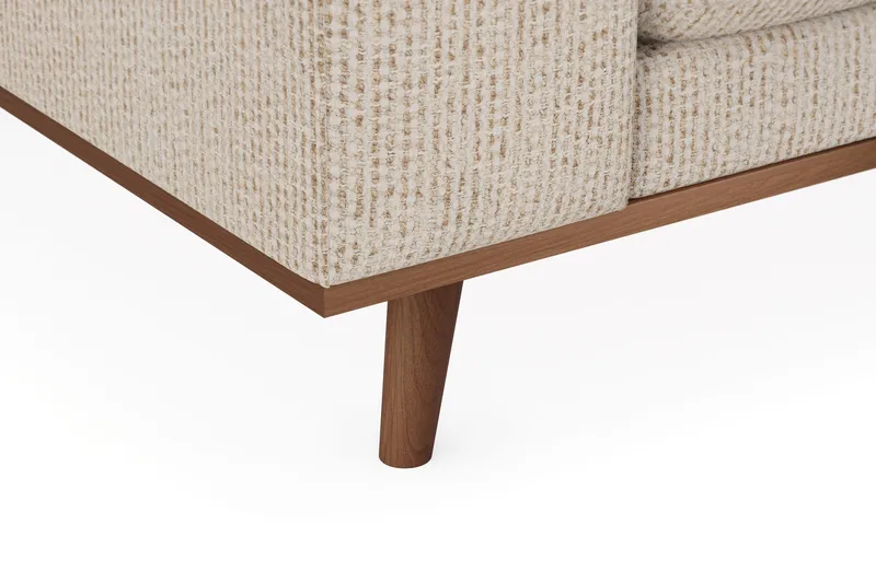 Copenhagen Premium 4-istuttava Oikeakätinen L-muotoinen Sohva Schäslongilla Chenillekankaalla - Beige - Huonekalut - Sohva - Divaanisohva