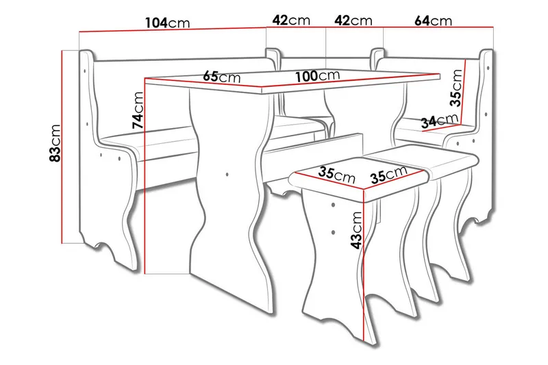 Corvyn Keittiösohva 146x106 cm - Beige - Huonekalut - Pöytä & ruokailuryhmä - Ruokailuryhmä