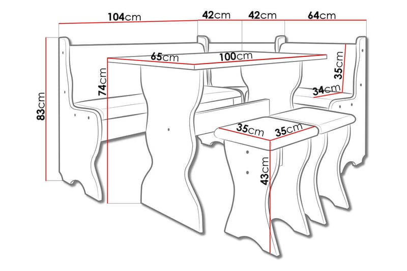 Corvyn Keittiösohva 146x106 cm - Beige - Huonekalut - Sohva - Keittiösohvat & pinnasohvat