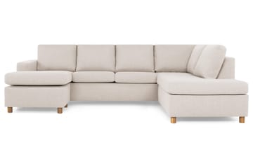 Crazy 4-istuttava Oikeakätinen U-muotoinen Large Sohva Divaanilla ja Divaanituolilla Kankaalla - Beige - Huonekalut - Sohva - Divaanisohva