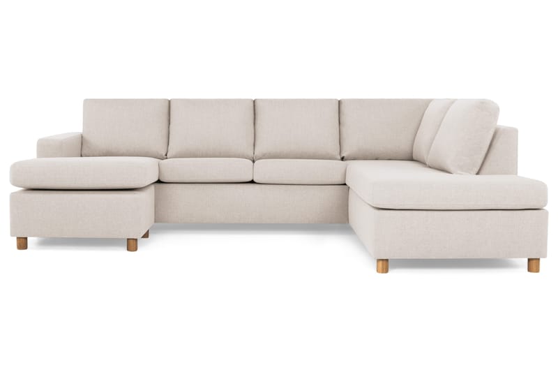 Crazy 4-istuttava Oikeakätinen U-muotoinen Large Sohva Divaanilla ja Divaanituolilla Kankaalla - Beige - Huonekalut - Sohva - Divaanisohva