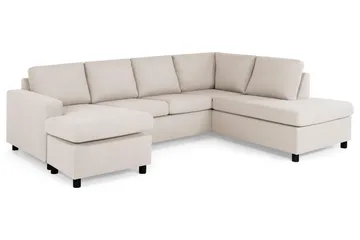 Crazy 4-istuttava Oikeakätinen U-muotoinen Large Sohva Divaanilla ja Divaanituolilla Kankaalla - Beige - Huonekalut - Sohva - Divaanisohva