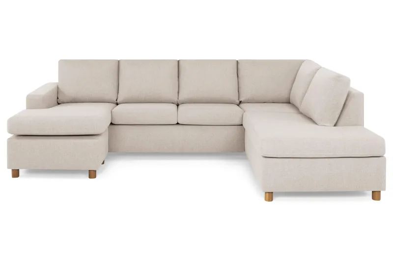 Crazy 4-istuttava Oikeakätinen U-muotoinen Large Sohva Divaanilla ja Divaanituolilla Kankaalla - Beige - Huonekalut - Sohva - Divaanisohva