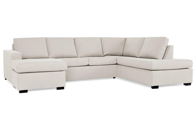 Crazy 4-istuttava Oikeakätinen U-muotoinen Large Sohva Divaanilla ja Divaanituolilla Kankaalla - Beige - Huonekalut - Sohva - Divaanisohva