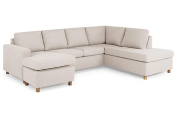 Crazy 4-istuttava Oikeakätinen U-muotoinen Large Sohva Divaanilla ja Divaanituolilla Kankaalla - Beige - Huonekalut - Sohva - Divaanisohva