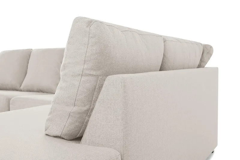 Crazy 4-istuttava Oikeakätinen U-muotoinen Small Sohva Divaanilla ja Divaanituolilla Kankaalla - Beige - Huonekalut - Sohva - Divaanisohva