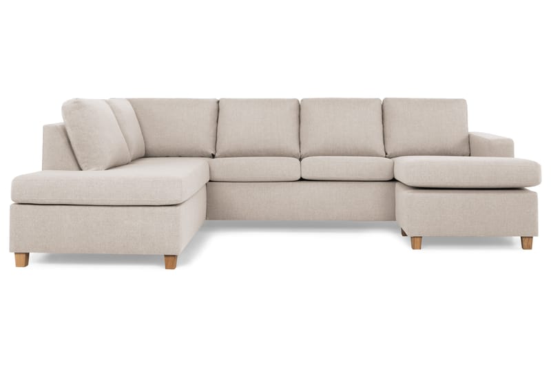Crazy 4-istuttava Vasenkätinen U-muotoinen Large Sohva Divaanilla ja Divaanituolilla Kankaalla - Beige - Huonekalut - Sohva - Divaanisohva