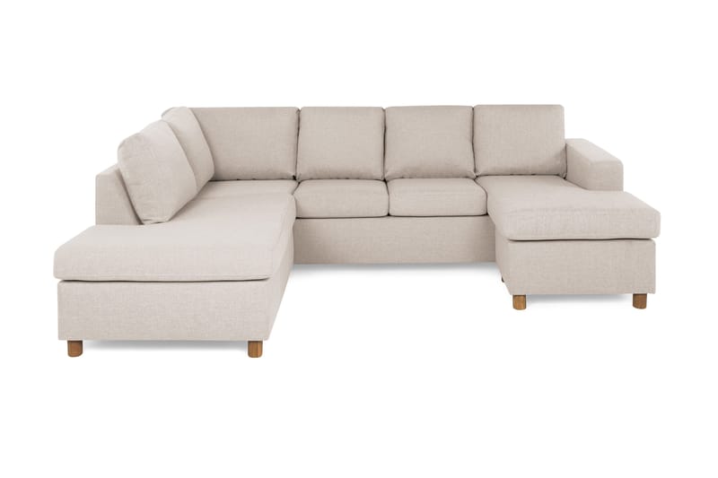 Crazy 4-istuttava Vasenkätinen U-muotoinen Large Sohva Divaanilla ja Divaanituolilla Kankaalla, Beige