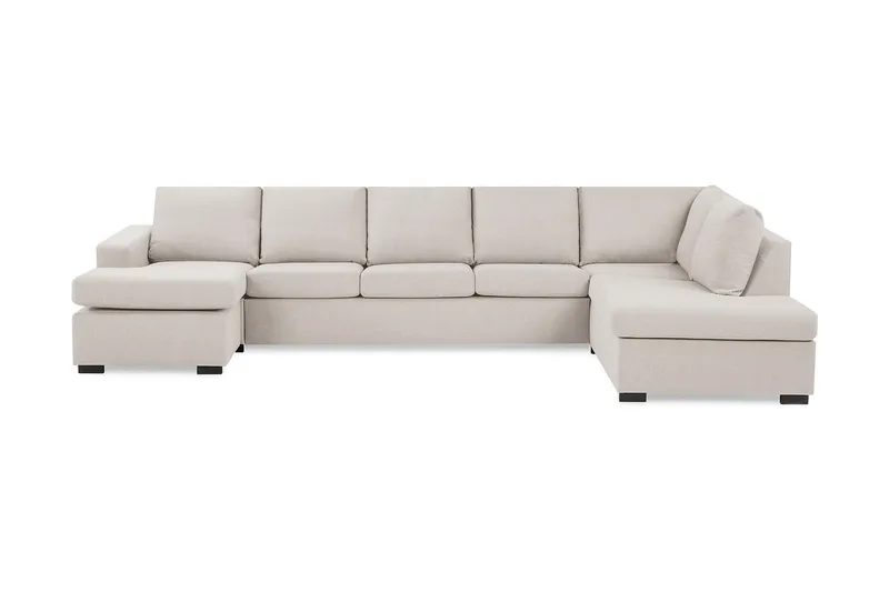 Crazy 5-istuttava Oikeakätinen U-muotoinen X-Large Sohva Divaanilla ja Divaanituolilla Kankaalla, Beige