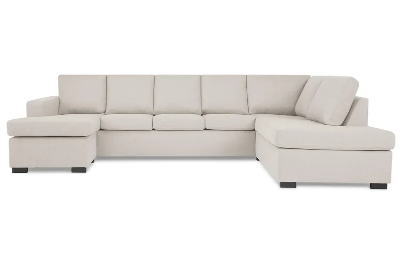 Crazy 5-istuttava Oikeakätinen U-muotoinen X-Large Sohva Divaanilla ja Divaanituolilla Kankaalla - Beige - Huonekalut - Sohva - Divaanisohva