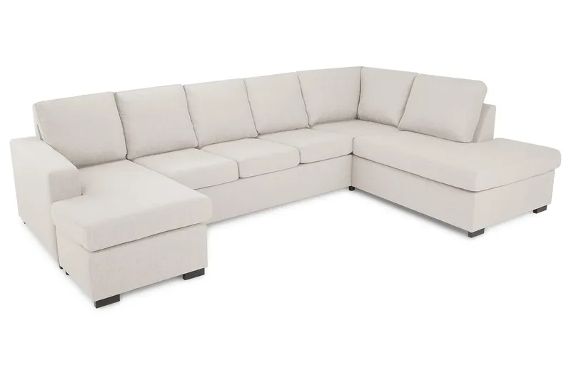 Crazy 5-istuttava Oikeakätinen U-muotoinen X-Large Sohva Divaanilla ja Divaanituolilla Kankaalla - Beige - Huonekalut - Sohva - Divaanisohva
