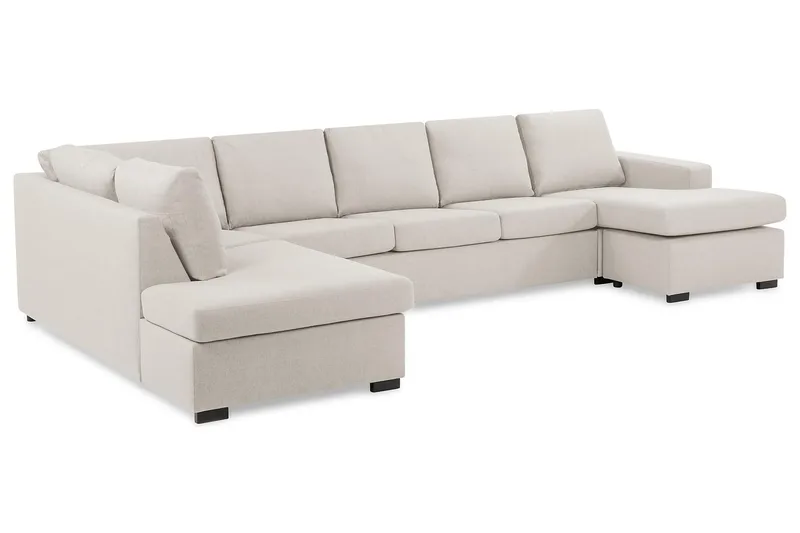 Crazy 5-istuttava Vasenkätinen U-muotoinen X-Large Sohva Divaanilla ja Divaanituolilla Kankaalla - Beige - Huonekalut - Sohva - Divaanisohva