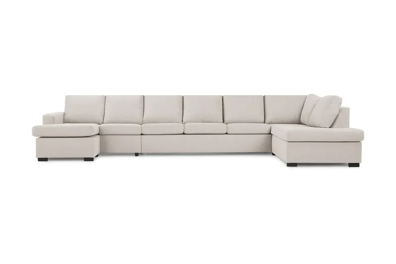 Crazy 6-istuttava Oikeakätinen U-muotoinen XX-Large Sohva Divaanilla ja Divaanituolilla Kankaalla, Beige