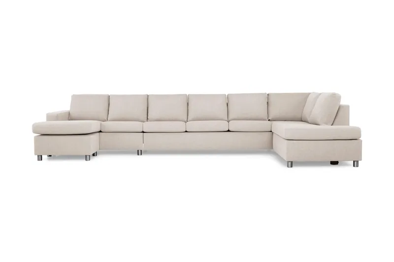 Crazy 6-istuttava Oikeakätinen U-muotoinen XX-Large Sohva Divaanilla ja Divaanituolilla Kankaalla - Beige - Huonekalut - Sohva - Divaanisohva