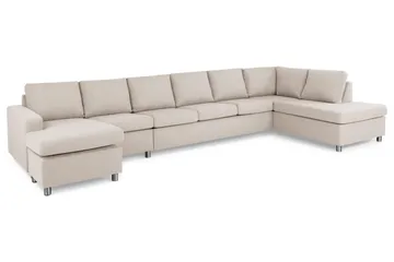 Crazy 6-istuttava Oikeakätinen U-muotoinen XX-Large Sohva Divaanilla ja Divaanituolilla Kankaalla - Beige - Huonekalut - Sohva - Divaanisohva