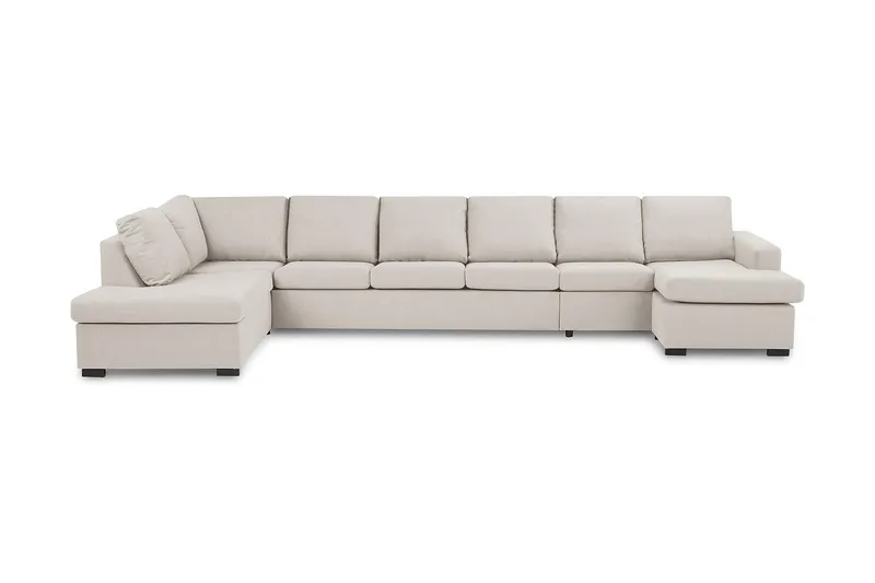 Crazy 6-istuttava Vasenkätinen U-muotoinen XX-Large Sohva Divaanilla ja Divaanituolilla Kankaalla, Beige