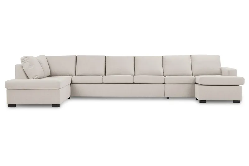 Crazy 6-istuttava Vasenkätinen U-muotoinen XX-Large Sohva Divaanilla ja Divaanituolilla Kankaalla - Beige - Huonekalut - Sohva - Divaanisohva
