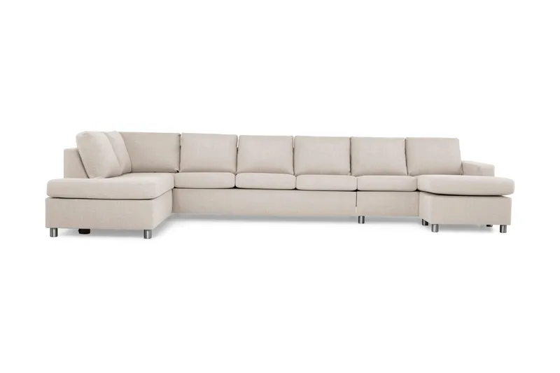Crazy 6-istuttava Vasenkätinen U-muotoinen XX-Large Sohva Divaanilla ja Divaanituolilla Kankaalla - Beige - Huonekalut - Sohva - Divaanisohva