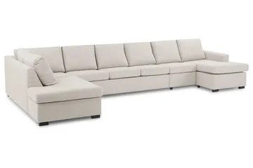 Crazy 6-istuttava Vasenkätinen U-muotoinen XX-Large Sohva Divaanilla ja Divaanituolilla Kankaalla - Beige - Huonekalut - Sohva - Divaanisohva