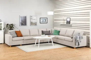 Crazy 7-istuttava käännettävä L-muotoinen XX-Large-kulmasohva, kangasta - Beige - Huonekalut - Sohva - Kulmasohva