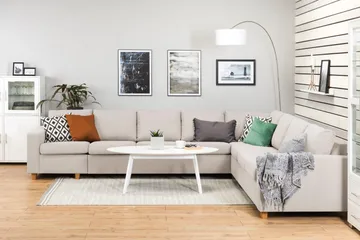 Crazy 7-istuttava käännettävä L-muotoinen XX-Large-kulmasohva, kangasta - Beige - Huonekalut - Sohva - Kulmasohva
