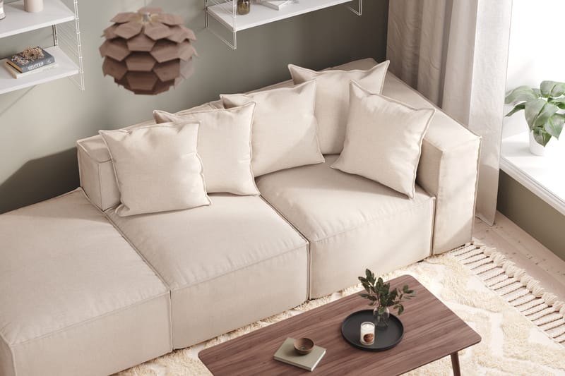Cubo 3-istuttava Syvä Modulaarisohva + Rahi Kankaalla - Beige - Huonekalut - Sohva - 3:n istuttava sohva