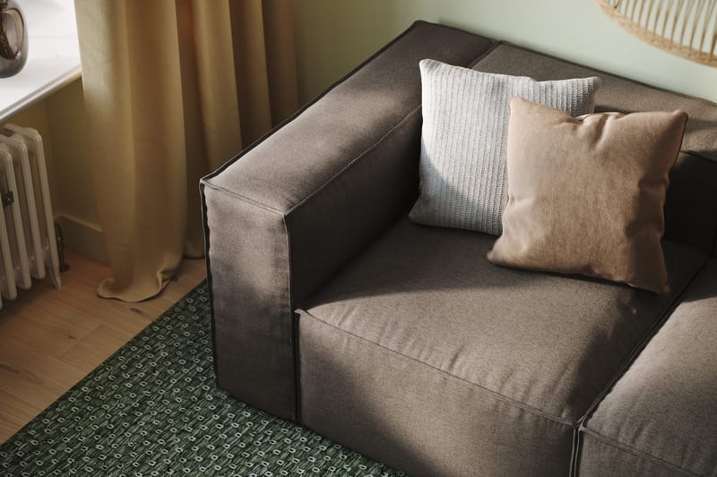 Cubo 3-istuttava Syvä Modulaarisohva + Rahi Kankaalla - Harmaa - Huonekalut - Sohva - 3:n istuttava sohva