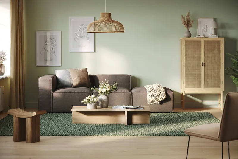 Cubo 3-istuttava Syvä Modulaarisohva + Rahi Kankaalla - Harmaa - Huonekalut - Sohva - 3:n istuttava sohva