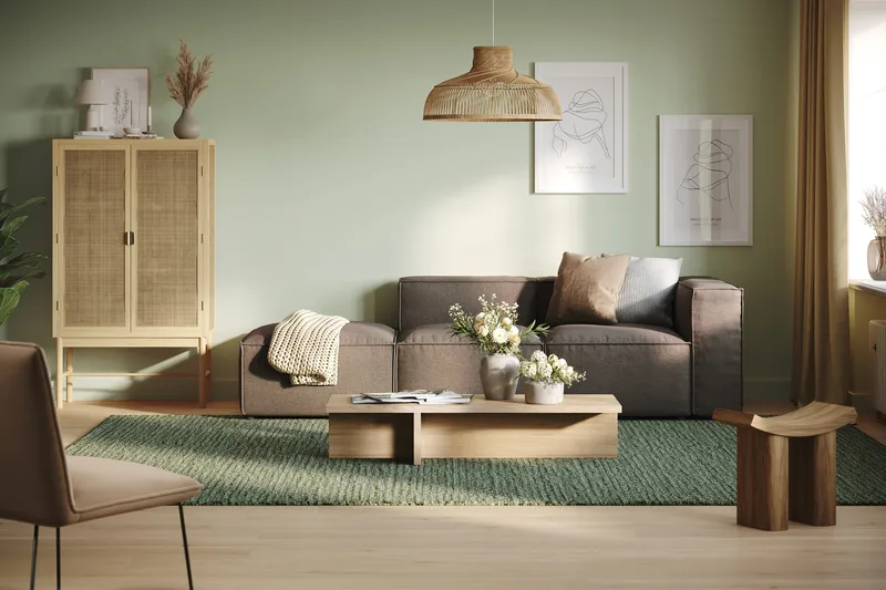 Cubo 3-istuttava Syvä Modulaarisohva + Rahi Kankaalla - Harmaa - Huonekalut - Sohva - Moduulisohva - Moduulisohvakokonaisuus