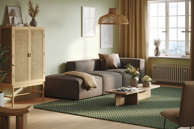 Cubo 3-istuttava Syvä Modulaarisohva + Rahi Kankaalla - Harmaa - Huonekalut - Sohva - Moduulisohva - Moduulisohvakokonaisuus