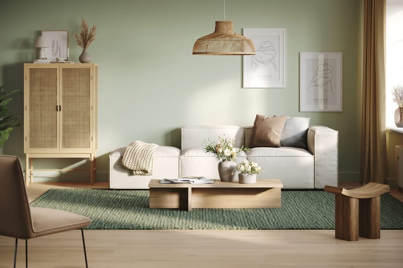 Cubo 3-istuttava Syvä Modulaarisohva + Rahi Kankaalla - Valkoinen - Huonekalut - Sohva - Moduulisohva - Moduulisohvakokonaisuus