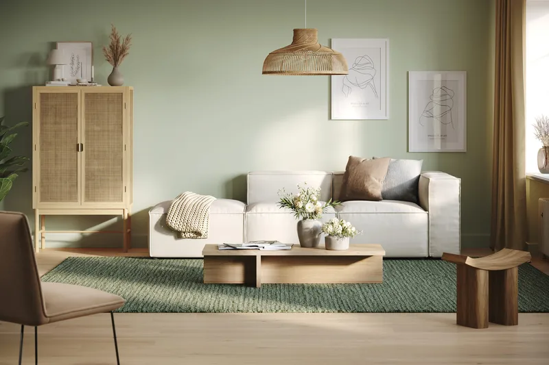 Cubo 3-istuttava Syvä Modulaarisohva + Rahi Kankaalla - Valkoinen - Huonekalut - Sohva - Moduulisohva - Moduulisohvakokonaisuus