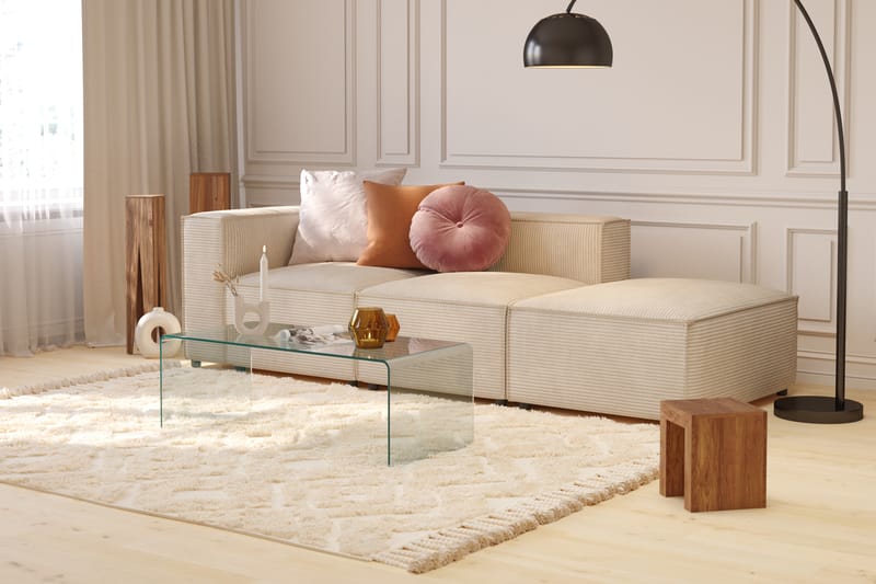 Cubo 3-istuttava Syvä Modulaarisohva + Rahi Manchester-kankaalla - Beige - Huonekalut - Sohva - 3:n istuttava sohva