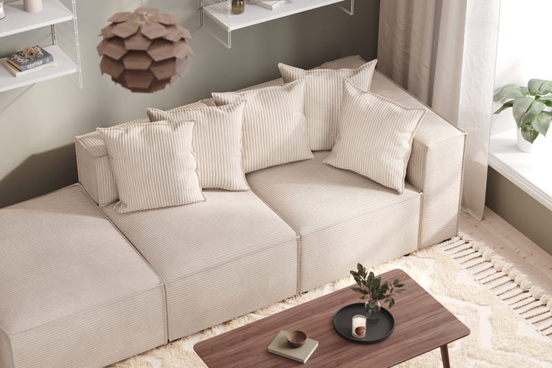 Cubo 3-istuttava Syv�ä Modulaarisohva + Rahi Manchester-kankaalla - Beige - Huonekalut - Sohva - 3:n istuttava sohva