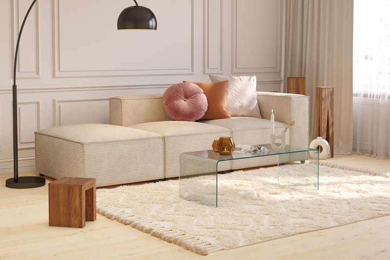Cubo 3-istuttava Syvä Modulaarisohva + Rahi Manchester-kankaalla - Beige - Huonekalut - Sohva - 3:n istuttava sohva